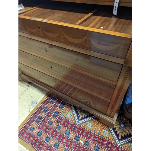 1070 - A reproduction cylinder bureau, width 110cm, depth 58cm, height 115cm