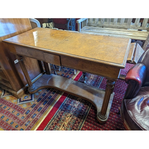 1072 - A 19th century pollarded oak console table, width 122cm, depth 53cm, height 85cm
