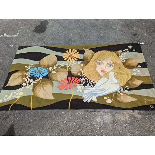 1077 - A modernist French tapestry, signed H. Gueyise, 240 x 106cm