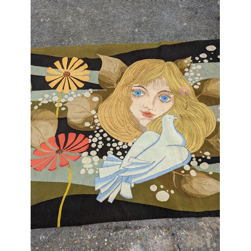 1077 - A modernist French tapestry, signed H. Gueyise, 240 x 106cm