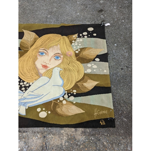1077 - A modernist French tapestry, signed H. Gueyise, 240 x 106cm