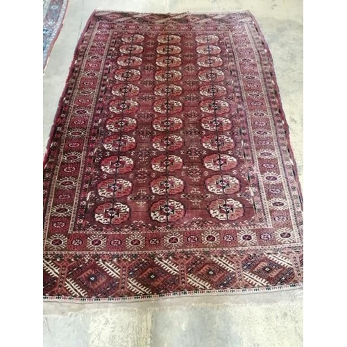 1099 - A Bokahra red ground rug, 205 x 120cm