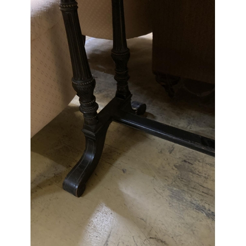 1106 - A 19th century gilt metal mounted ebonised rectangular centre table, width 140cm, depth 60cm, height... 