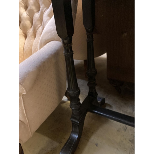 1106 - A 19th century gilt metal mounted ebonised rectangular centre table, width 140cm, depth 60cm, height... 