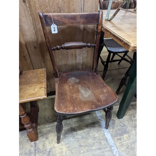 1116 - A harlequin set of eight 19th century beech and elm Windsor kitchen chairs