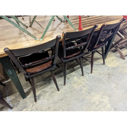 1116 - A harlequin set of eight 19th century beech and elm Windsor kitchen chairs