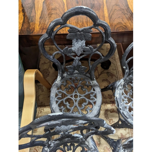 35 - A set of four aluminium garden chairs