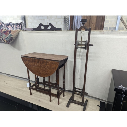 8 - A Sutherland spider leg table and bobbin/wool winder, height 105cm