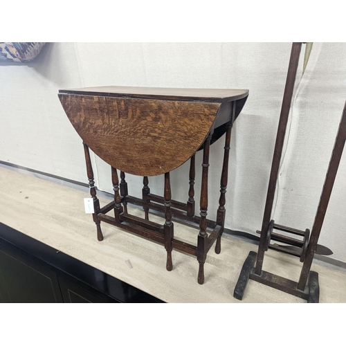 8 - A Sutherland spider leg table and bobbin/wool winder, height 105cm