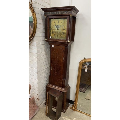 1008 - An 18th century oak 8 day longcase clock by Ashton, Bredbury, height 210cm