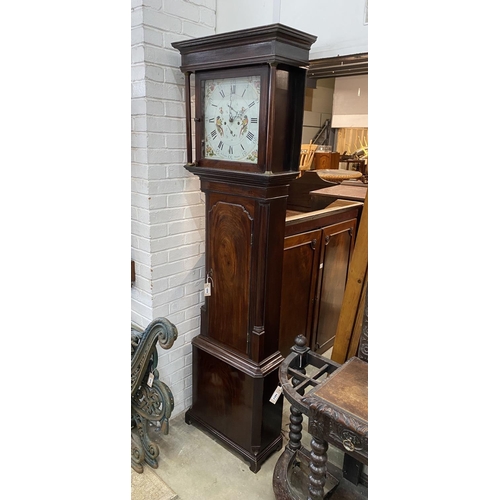 1016 - A George III mahogany 8 day longcase clock, by A. Coats of Wigan, height 209cm