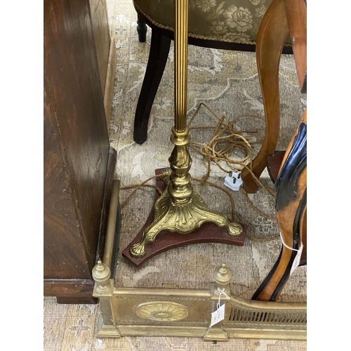 1070 - A brass lamp standard, height 150cm