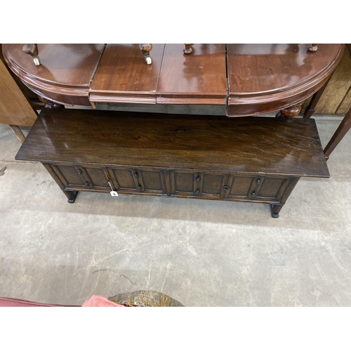 1082 - A Chinese elm low cabinet, length 145cm, depth 36cm, height 43cm