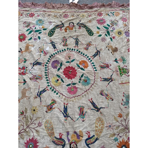 1130 - An Indian embroidered panel, 160 x 180cm