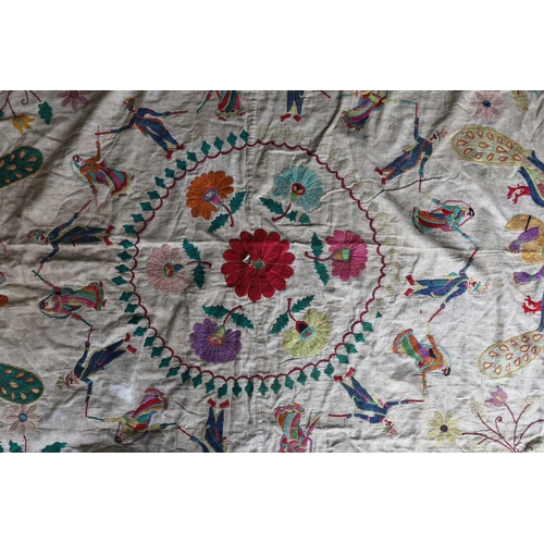 1130 - An Indian embroidered panel, 160 x 180cm