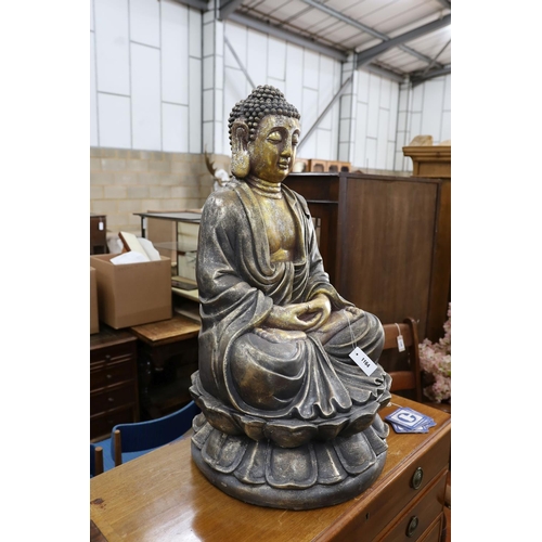 1164 - A fibre clay 'Angel' Buddha garden ornament, height 92cm