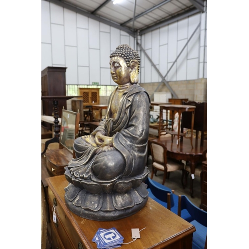 1164 - A fibre clay 'Angel' Buddha garden ornament, height 92cm