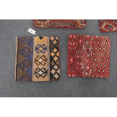 1225 - Five assorted Kilim and Tekke carpet cushion covers, largest 48 x 48cm