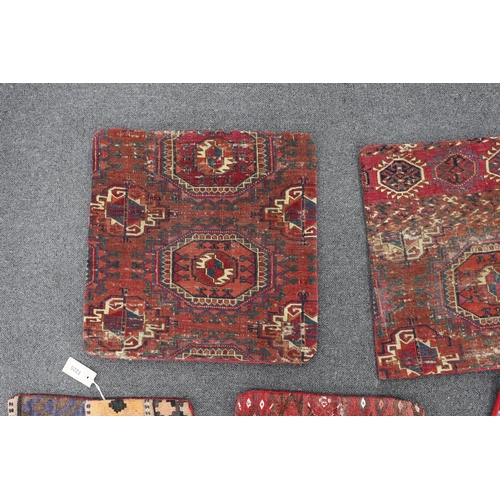 1225 - Five assorted Kilim and Tekke carpet cushion covers, largest 48 x 48cm