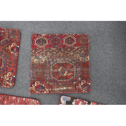 1225 - Five assorted Kilim and Tekke carpet cushion covers, largest 48 x 48cm