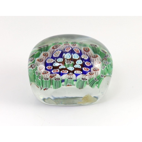 1265 - An unusual rectangular millefiori glass paperweight, probably Murano9.4cm