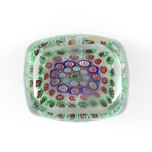 1265 - An unusual rectangular millefiori glass paperweight, probably Murano9.4cm