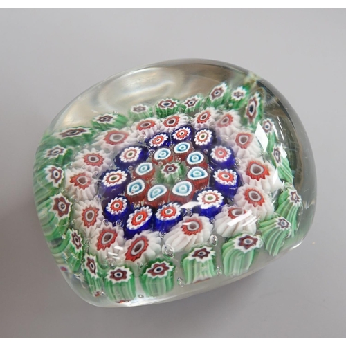 1265 - An unusual rectangular millefiori glass paperweight, probably Murano9.4cm