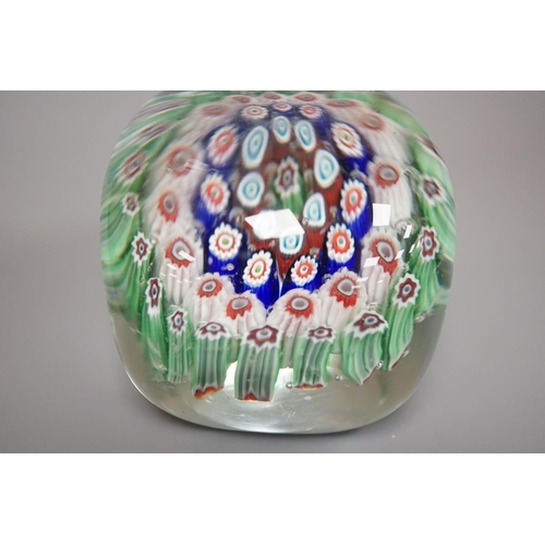 1265 - An unusual rectangular millefiori glass paperweight, probably Murano9.4cm