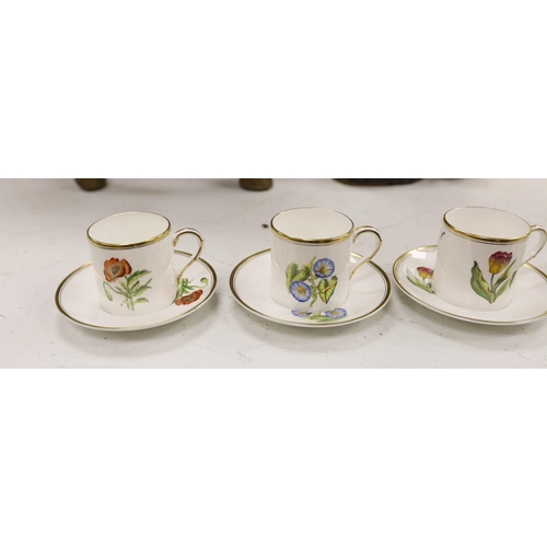 1269 - A Royal Worcester botanical decorated coffee set.