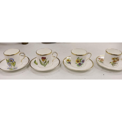 1269 - A Royal Worcester botanical decorated coffee set.