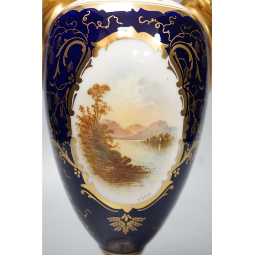 1272 - A late 19th/20th century Coalport Loch Katrine landscape painted vase - 29.5cm high