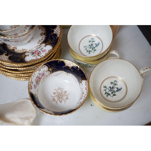 1284 - Royal Worcester for Aspreys - a set of six flower painted cups and saucers and four sideplates toget... 