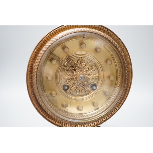 1288 - An early 20th century Empire style brass clock 32cm