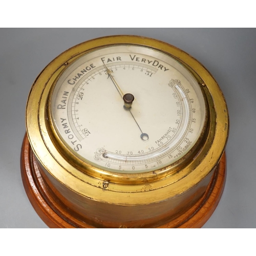 1320 - A 19th century bulkhead barometer - 25cm diameter