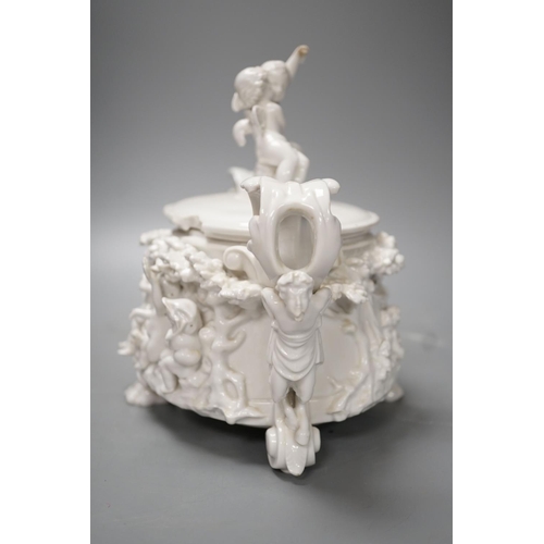 1326 - A Capodimonte style porcelain dish and cover - 22cm high