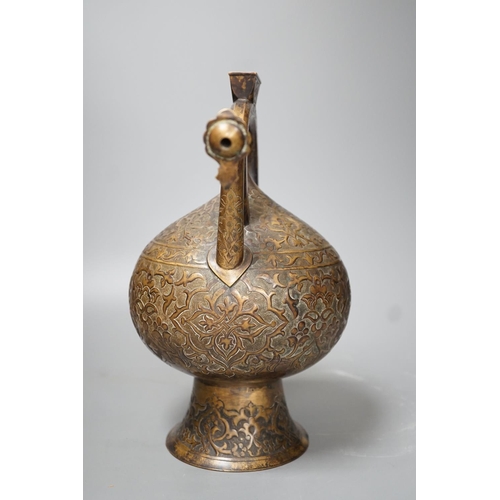 1329 - A 19th century Turkish bronze boza ewer - 30cm high