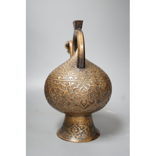 1329 - A 19th century Turkish bronze boza ewer - 30cm high