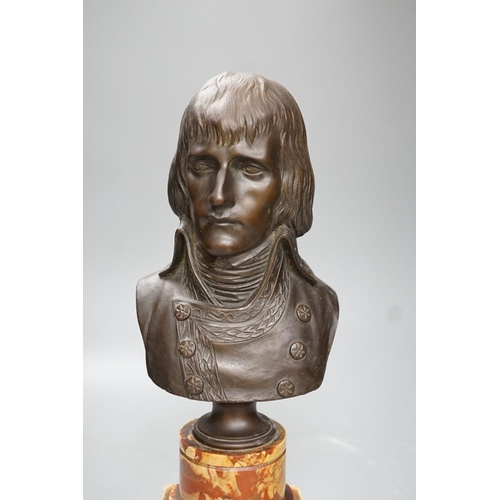 1333 - After Canova, a 19th century bust of Napoleon on a marble plinth - 35cm high