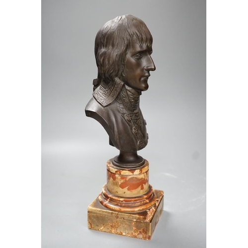 1333 - After Canova, a 19th century bust of Napoleon on a marble plinth - 35cm high