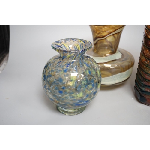 1335 - Five Medina art glass vases - tallest 20cm