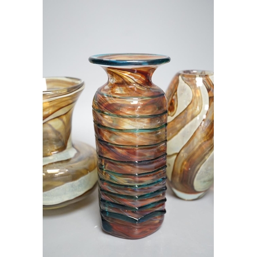 1335 - Five Medina art glass vases - tallest 20cm