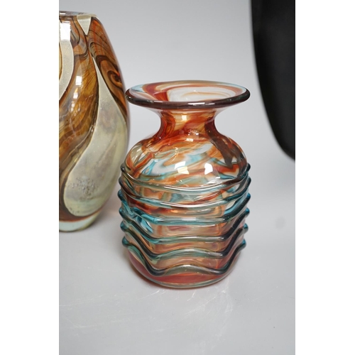 1335 - Five Medina art glass vases - tallest 20cm