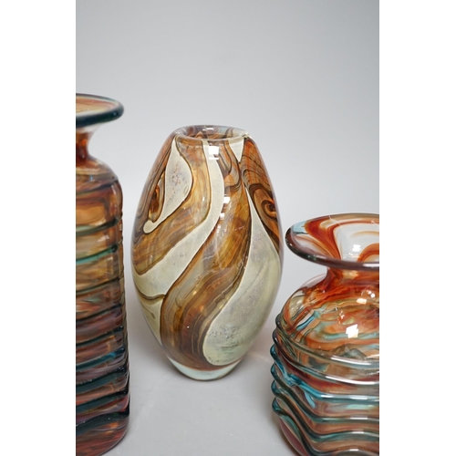 1335 - Five Medina art glass vases - tallest 20cm