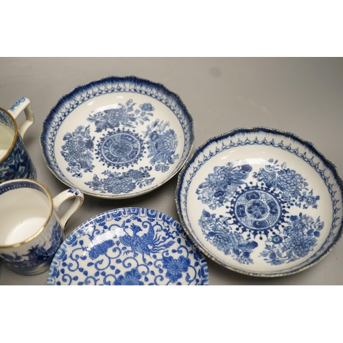 1337 - Mixed blue and white tableware including Burleigh ware, Woods and other 19th century blue and white... 