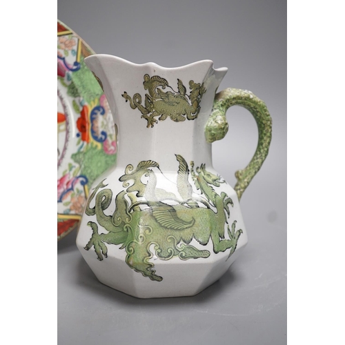 1338 - An early 19th century Mason's ironstone plate and a hydra jug (2)