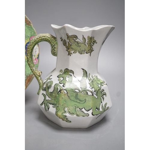 1338 - An early 19th century Mason's ironstone plate and a hydra jug (2)