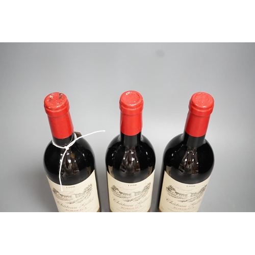 1347 - Three bottles of Chateau Gillet, 1998