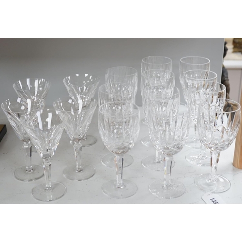 1358 - A suite of Waterford glass, 'Colleen cut', 5 flutes, 11 wine glasses