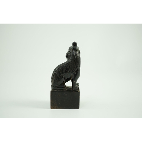 1579 - A Chinese soapstone pixiu (lion dog) seal,9.5 cms high.