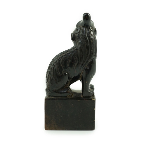 1579 - A Chinese soapstone pixiu (lion dog) seal,9.5 cms high.